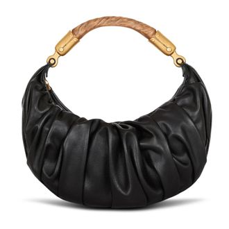 Balmain Middelgrote Ebene tas van kalfsleer - Dames - Handtassen - Zwart - ONE Size - Leer - Tassen
