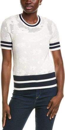 Brooks Brothers Pointelle Floral Sweater