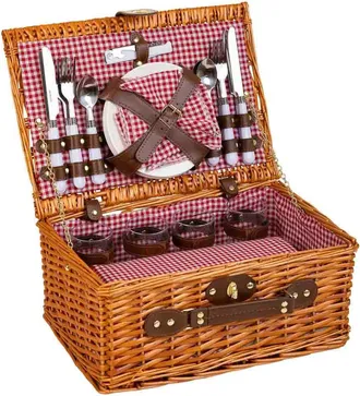 Wanderlust Deco Cesta de picnic marr&oacute;n 40x28x20