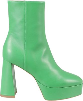 Bettina Vermillon Heeled Boots - Dames - Laarzen met Hak - Groen - 38 EU - Leer - Schoenen