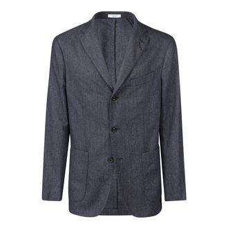 Boglioli Jassen, Heren, Grijs, XS, Wol, Elegante Jas met Drie Knopen