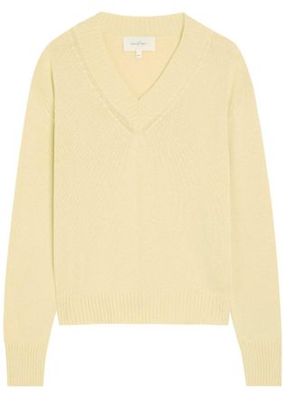 Second/Layer Vexed V-neck Cotton-blend Jumper - Yellow - 52 (IT52 / XL)