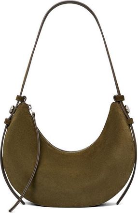 Tory Burch Romy Suede Half Moon Shoulder Bag in Leccio at Nordstrom