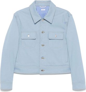 Thom Browne Giacca in pelle scamosciata - Blu