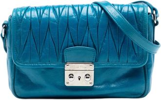 Miu Miu Pre-owned Miu Miu Matelasse Lambskin Flap Crossbody Ladies XVXZMK5IGW8BEONY