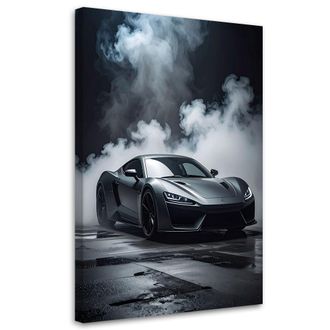 Feeby Cuadro En Lienzo, Coche Deportivo Gris, 80x120