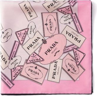 Prada Sciarpa con stampa in twill - Rosa