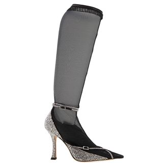 Jimmy Choo London X Mugler Hoisery Mesh Pumps
