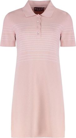 Gucci Shirtdress - Dames - Korte kleedjes - Roze - XS - Polyester - Kleedjes