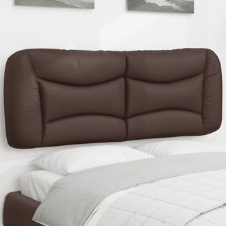 vidaXL Cabecero De Cama Acolchado Cuero Sint&eacute;tico Marr&oacute;n 140 Cm Vidaxl