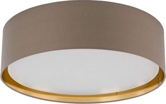 Luminosa Light Designs TK Bilbao Lámpara de techo cilíndrica de 60 cm, color marrón, dorado y blanco, 4 bombillas E27