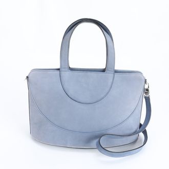 Bulgari Light Blue Leather Handbag Shoulder Bag Tote Bag (Pre-Owned)