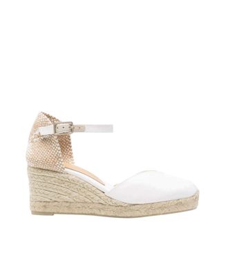 Castaner White Ankle-strap Wedges