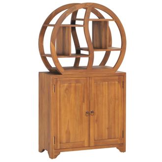 vidaXL Armario Con Estante Yin Yang Madera Maciza De Teca 70x30x130 Cm Vidaxl
