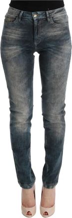 Roberto Cavalli Chique Blue Wash Slim Fit Jeans - Dames - Slim Fit Jeans - Blauw - W26 - Katoen - Jeans