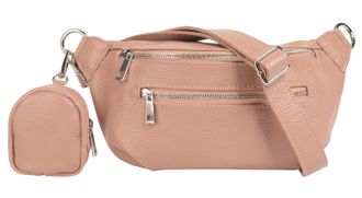 Samantha Look G&uuml;rteltasche SAMANTHA LOOK, Damen, Gr. B/H/T: 27cm x 16cm x 5cm onesize, rosa, Leder, leicht gl&auml;nzend, unifarben, Taschen G&uuml;rteltasche, echt Leder, Ma