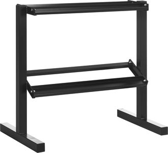 OEM Estante Para Mancuernas De 2 Niveles Soporte De Almacenamiento Para Mancuernas Acero Carga 270 Kg 94x52,5x82 Cm Negro