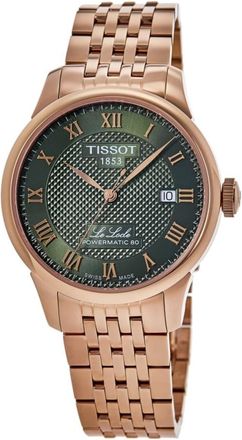 Tissot Le Locle Powermatic 80 Green Dial Rose Gold PVD Steel Mens Watch T006.407.33.093.00