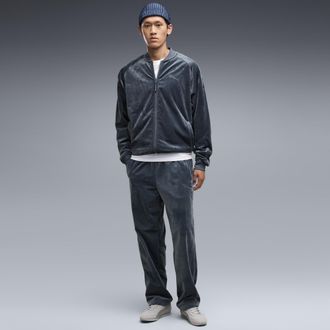 Puma Pantaloni della tuta in velluto Essentials Elevated dal taglio morbido da uomo, Accessori, Blu, XL