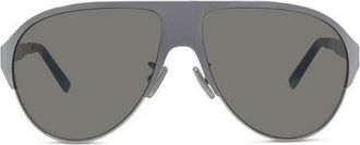 Givenchy 57mm Gradient Pilot Sunglasses in Shiny Palladium /Brown Mirror at Nordstrom