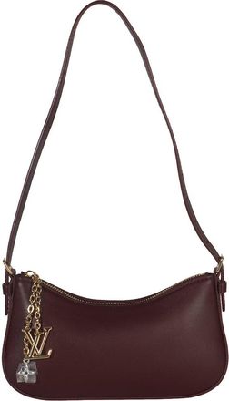 Louis Vuitton Red Leather Garnet Pochette Lv Bloom (Authentic Pre-Loved)