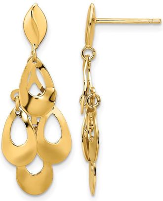 Diamond2Deal 14k Yellow Gold Fancy Chandelier Drop Dangle Earrings