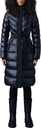 Mackage Coralia Water Resistant Hooded 800 Fill Power Down Coat in Black at Nordstrom, Size X-Small