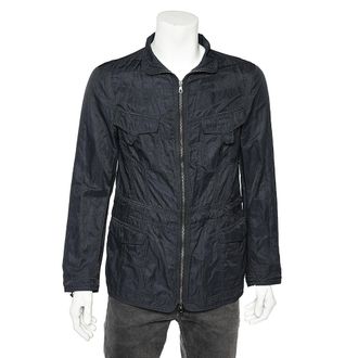 Emporio Armani Midnight Blue Cotton Utility Jacket