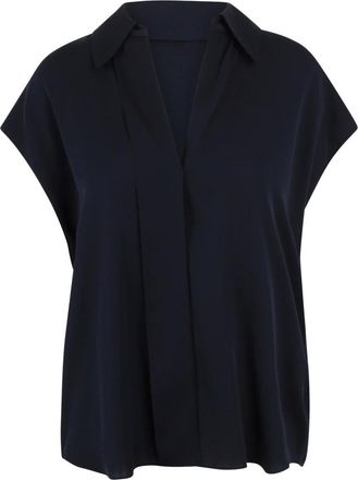 Vince Blouses, female, Blue, Size: S V-neck Short-Sleeve Shirt