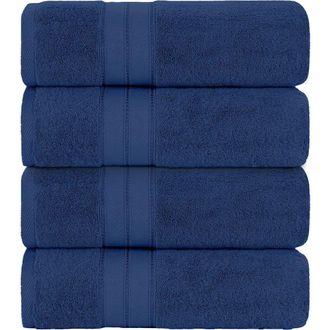 Modern Threads SpunLoft(TM) Bath Sheet - 35 x 66 - Pack of 4 in Navy at Nordstrom Rack