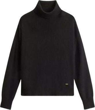 Woolrich Comfort Wool Cash Turtleneck - Dames - Coltruien - Zwart - L - Truien & Vesten