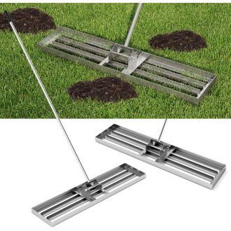 Costway Rastrello livellatore per prato, 106 x 25 cm, attrezzo per prato per impieghi gravosi, rastrello per giardinaggio, impugnatura ergonomica, argento
