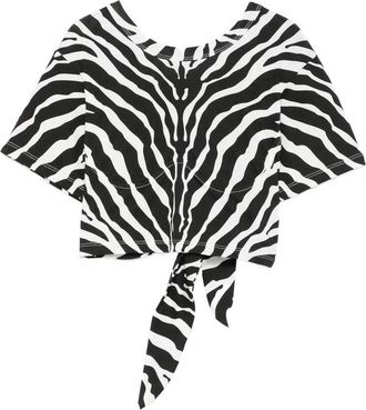 The Attico Zebra-print Tie Top