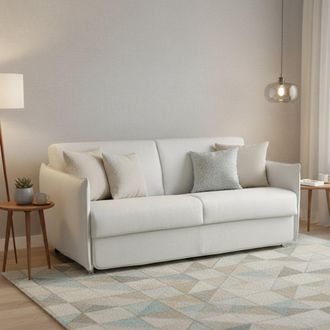 Dmora Sof&aacute; Cama 3 Plazas Gravere, Desenfundable, Con Caj&oacute;n Made In Italy, Lavable, 200x95 Cm Gris Claro
