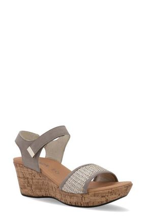 Naot Summer Wedge Sandal in Stone Nbk W/Raffia at Nordstrom, Size 11Us