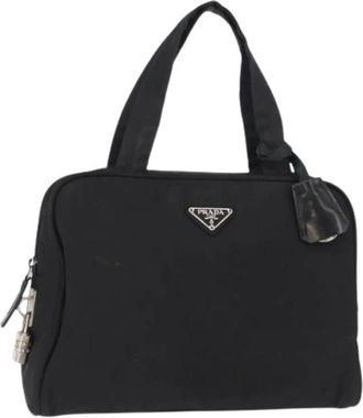 Prada Pre-owned Handbags, female, Black, Size: ONE SIZE Pre-owned Nylon Handbag
