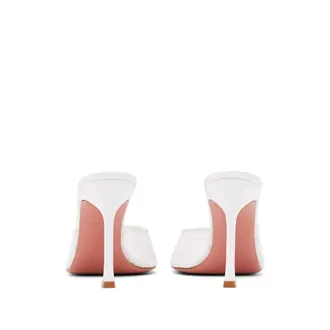 Amina Muaddi Alexa Mule Sandal - White