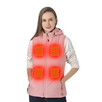 Generic Heated Gilet Womens Mens UK Hooded USB Charging Electric Body Warmer Lightweight Vest Winter Hoody Sleeveless Heated Jacket with 11 Heating Area for O