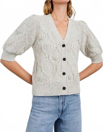 Rails Isla Crochet Daisies Cardigan In Grey