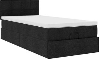 vidaXL Cama Otomana Con Colch&oacute;n Negra 90x200 Cm Tela Vidaxl
