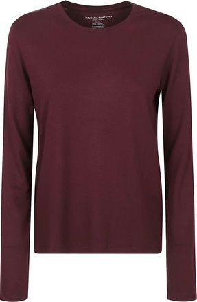 Majestic Filatures Viscose T-shirts en Polos in Prune - Dames - Longsleeves - Paars - M - Tops