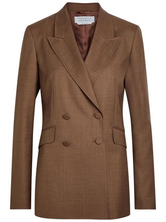 Gabriela Hearst Angela Double-breasted Wool and Silk-blend Blazer - Brown - 44 (UK12 / M)