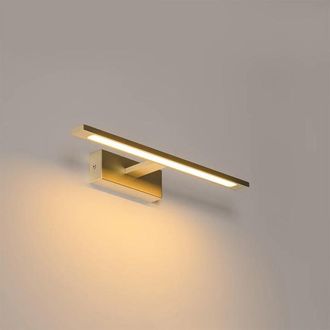 QAZQA Jerre wandlamp - 41.5x13.5x5.5cm - incl. LED - IP44 - messing (goud)