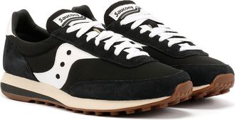 Saucony Unisex Trainer 80 Black/White Trainers Suede - Size UK 10.5