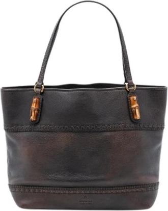 Gucci Pre-owned Crafty Tote Bag - Dames - Vintage Shopper - Bruin - ONE Size - Leer - Vintage