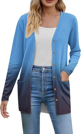 Generic Womens Autumn Sweaters Lightweight Soft Knit Cardigan Womens 2025 Fall Fashion Cardigan for Women Long Sleeve Open Front Coat with Pockets
