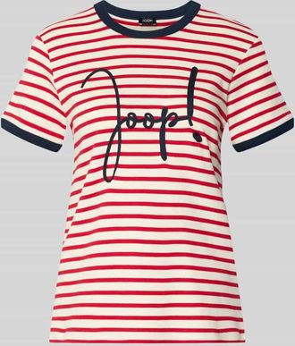 Joop T-Shirt mit Label-Stitching Modell Trinity in Rot, Gr&ouml;&szlig;e 34