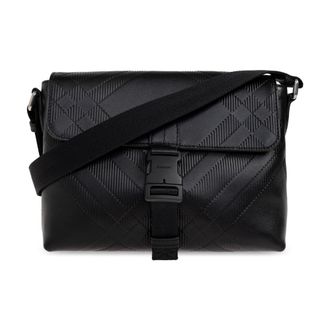 Burberry Shoulder Bags, male, Black, Size: ONE SIZE Leather Shoulder Bag