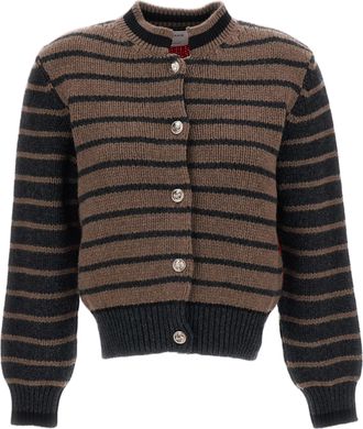 Barrie Multicolor Stripe Wool-Cashmere Cardigan