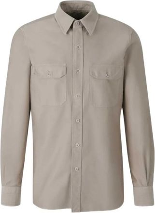 Tom Ford Plain Cotton Shirt - Heren - Overhemden - Bruin - Maat: XL Katoen